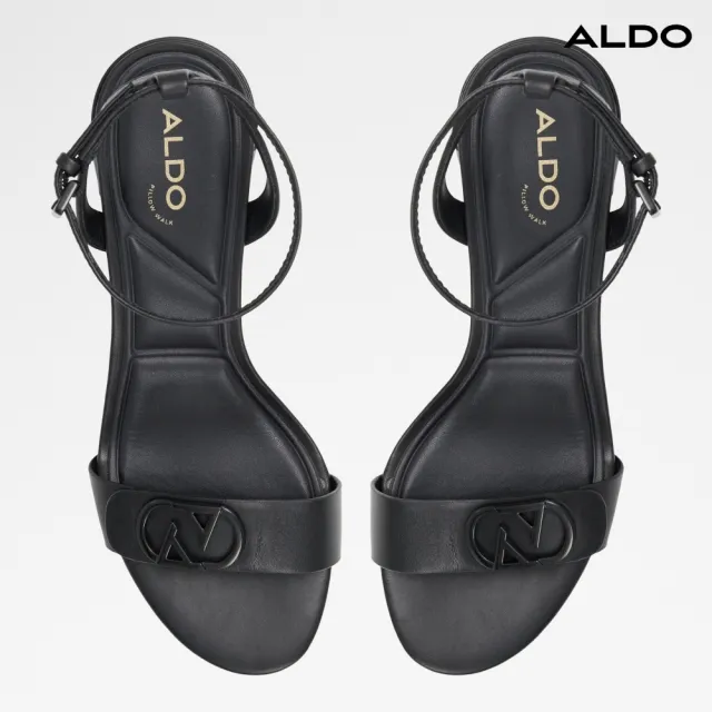 【ALDO】雙11★BUNG-純色繫帶舒適涼跟鞋-女鞋(黑色)