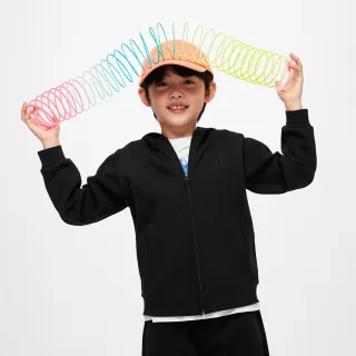 【GAP】男童裝 Logo連帽外套 空氣三明治系列-黑色(891700)