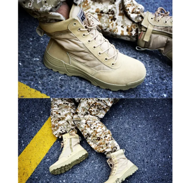 【May Shop】高筒戰術靴 軍迷作訓靴男軍訓鞋 戰鬥靴