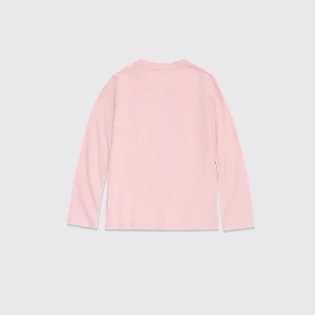 【GAP】女童裝 純棉趣味圓領長袖T恤-粉紅色(890398)