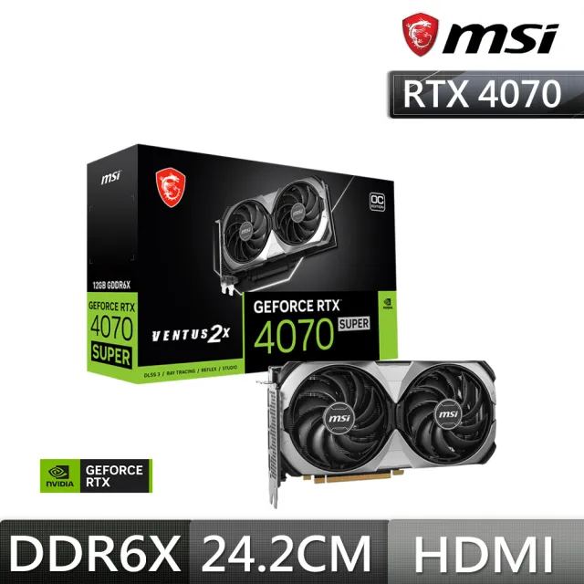 MSI 微星】RTX 4070 SUPER 12G VENTUS 2X OC 顯示卡- momo購物網