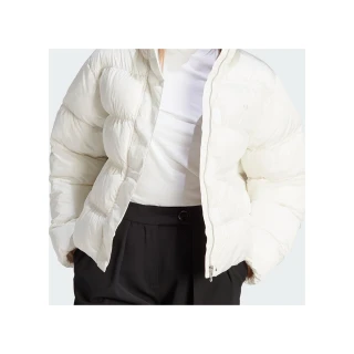 【adidas 愛迪達】OG Short Vegan Puffer 女款 白色 鋪棉 蓬鬆感 保暖 外套 IJ8236