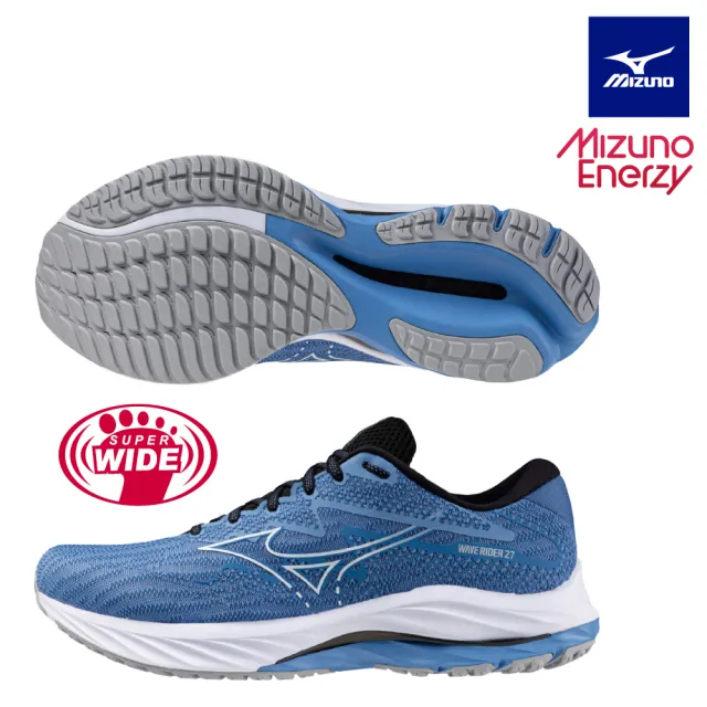 【MIZUNO 美津濃】WAVE RIDER 27 男款慢跑鞋 J1GC2304XX J1GC236590(慢跑鞋)