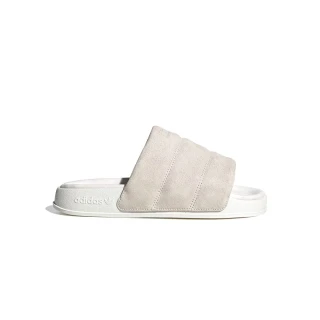【adidas 愛迪達】Adilette Essential W 女鞋 米白色 白 絨面 柔軟 居家 休閒 涼拖鞋 IF3575
