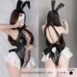 【Muses】性感兔女郎情趣裝 情趣制服連身衣 透明兔女郎cos裝扮 黑絲誘惑 開檔設計 加大尺寸(40-60kg)