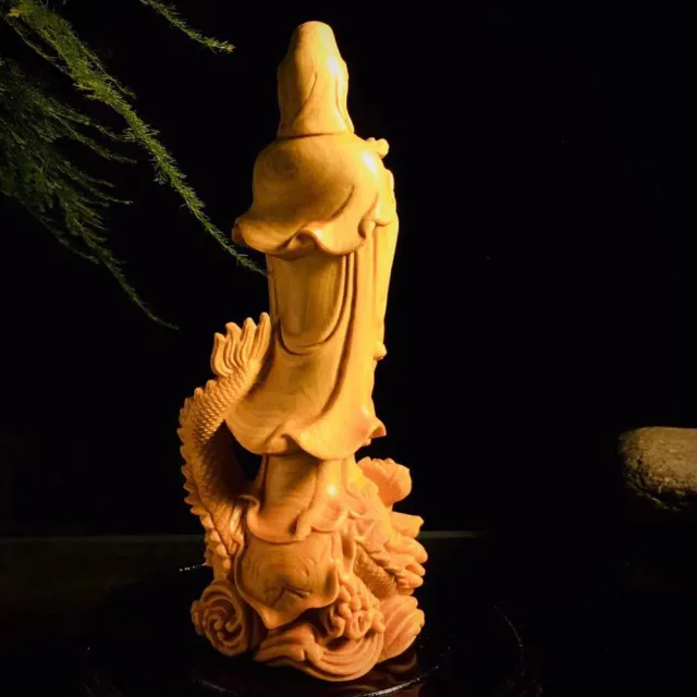 【桃花源創意工坊】祥龍觀音木雕藝術-黃楊木(木雕)