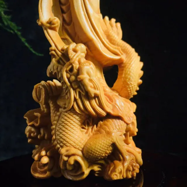 【桃花源創意工坊】祥龍觀音木雕藝術-黃楊木(木雕)