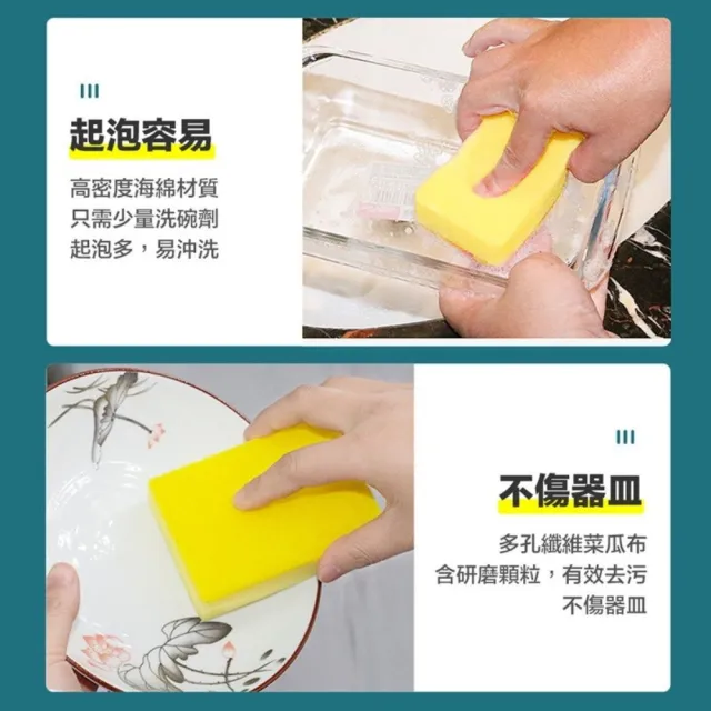 【CLEAN 克林】Wash-Clean超纖海綿菜瓜布 6片組(雙面可用 海綿刷 洗碗刷 洗碗海綿 廚房清潔 菜瓜布 洗碗)