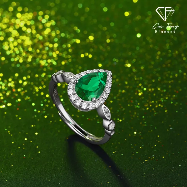 【CF Diamond】女戒 培育祖母綠 1.5克拉《秘境》(雙11 哥倫比亞祖母綠 戒指 女戒 鑽戒 生日 禮物)