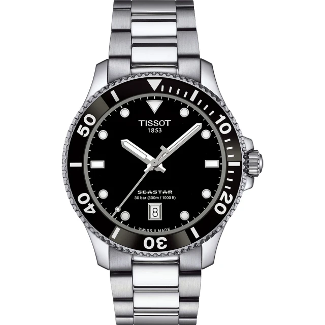 【TISSOT 天梭】官方授權 Seastar 1000 海洋之星300米潛水錶 手錶 送行動電源(T1204101105100)