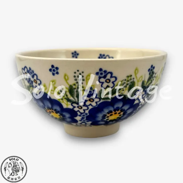 【SOLO 波蘭陶】波蘭製 Vena 波蘭陶 12CM 中式碗 藍色春宴系列
