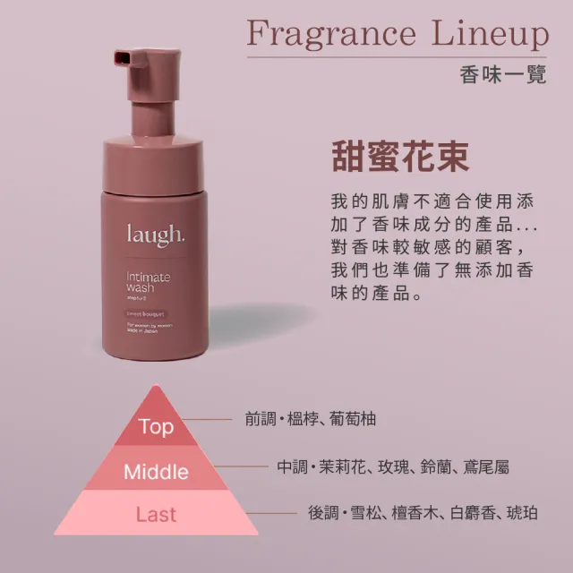 【laugh.拉芙朵朵】單入/日本製造-私密潔淨慕斯100ml(私密處清潔 私密處保養)