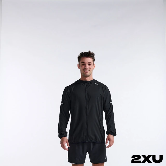 2XU 男 Aero運動外套(黑/反光銀)