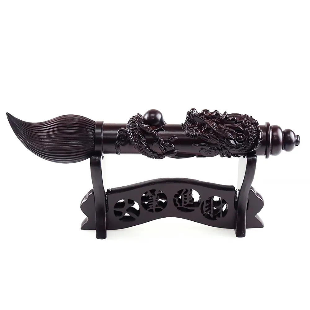 開運方程式】龍雕黑紫檀木文昌筆(提昇考試及官運木雕開運擺件陽宅風水