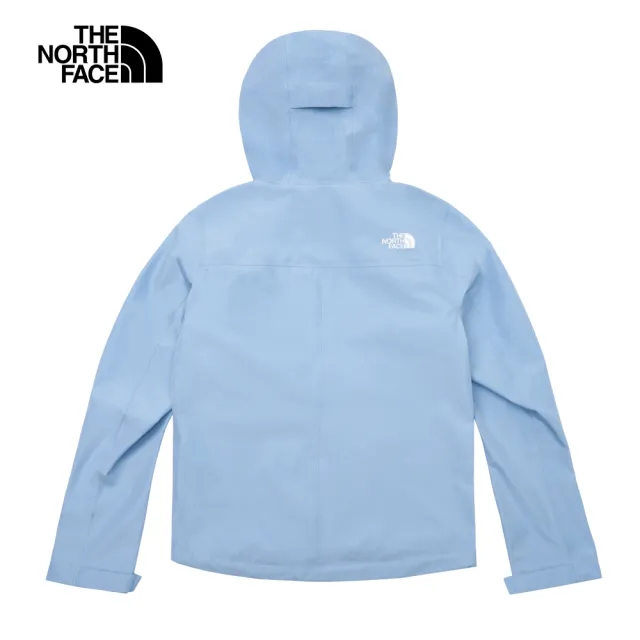 【The North Face 官方旗艦】北面女款藍色防水透氣連帽衝鋒衣｜83TRQEO