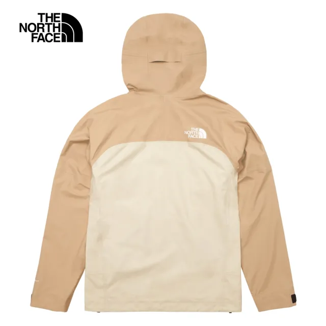 【The North Face 官方旗艦】北面男款卡其色防水透氣連帽衝鋒衣｜89SVPV6