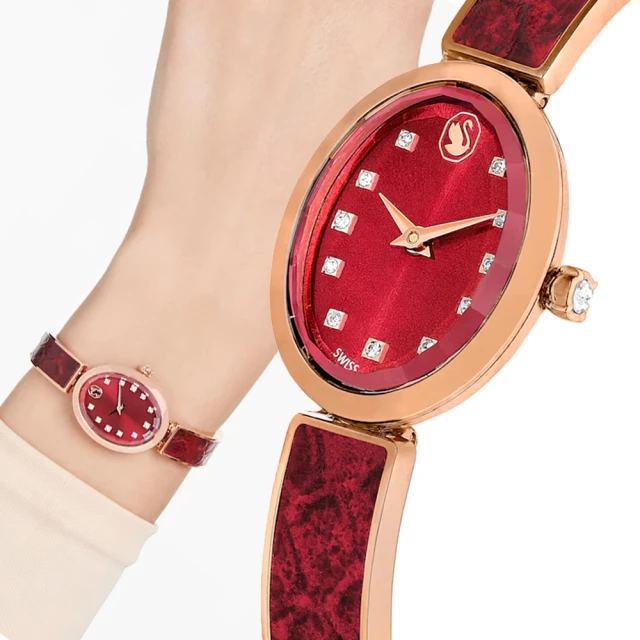 SWAROVSKI 施華洛世奇SWAROVSKI 施華洛世奇 Crystal Rock Oval 龍年限定手錶-紅色 女錶(5675998)
