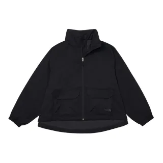 【The North Face 官方旗艦】北面女款黑色防風舒適保暖立領風衣外套｜87W9JK3