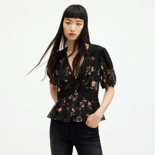 【ALLSAINTS】DINAH TANANA 優雅人造絲碎花印花上衣 WM546Z(修身版型)