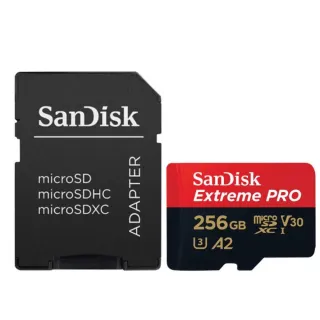 【SanDisk 晟碟】[極速升級 全新版] 256GB ExtremePRO A2 記憶卡 附SD轉卡(高速讀取200MB/s 原廠永久保固)