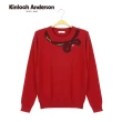 【Kinloch Anderson】圓領手繪風蝴蝶結針織上衣 金安德森女裝(KA0979017 灰/紅)