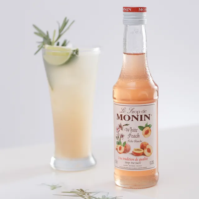 【MONIN】系列風味糖漿250ml/瓶；焦糖/白桃(調飲 調酒 氣泡水 首選夥伴)