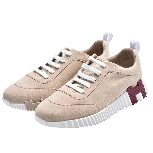 Hermes 愛馬仕 經典Bouncing sneaker H LOGO麂皮山羊皮休閒運動鞋(米色H231004Z-BEIGE)