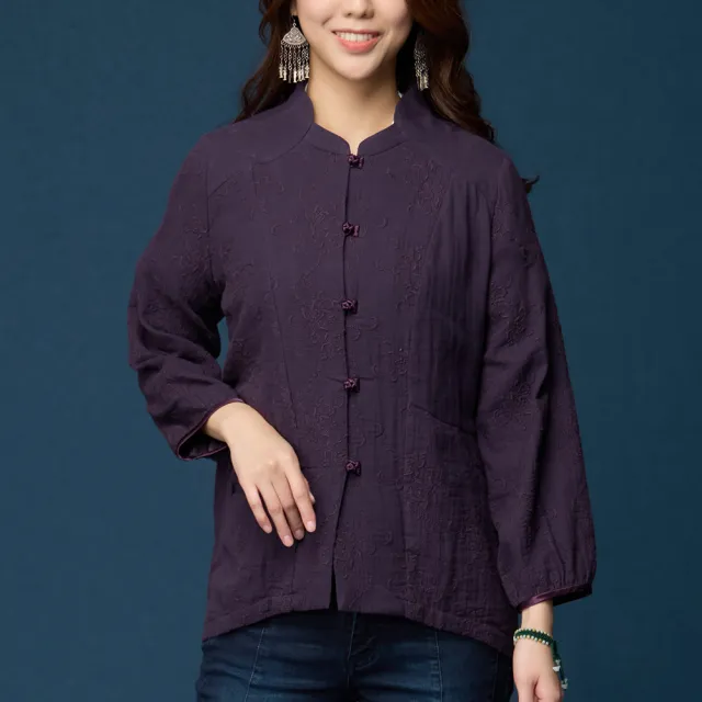 【古典美】38107刺繡造型外套(茶禪服/中國風/國服/漢服/手染服/棉麻/亞麻/天然纖維)