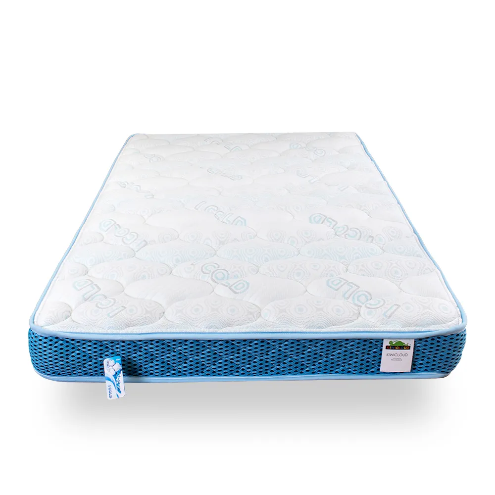 【KiwiCloud專業床墊】日本涼感冰晶紗兒童超薄型13cm連結式彈簧床墊-3.5尺加大單人