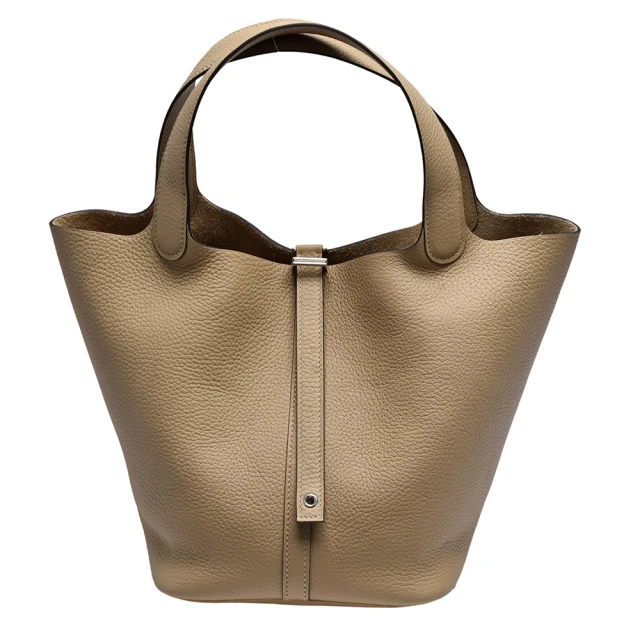 【Hermes 愛馬仕】經典Picotin Lock牛皮手提鎖頭包(22CM-米色H060991CK-BEIGE)