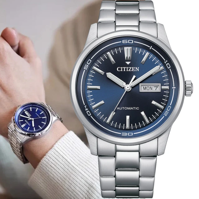 CITIZEN 星辰 Mechanical 限量 Day-Date 日曆機械錶(NH8400-87L/藍42mm)