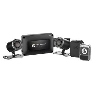 【HP 惠普】Moto Cam M650+GPS 1080p雙鏡頭高畫質機車行車記錄器_測速照相提示(贈64G記憶卡)