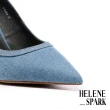 【HELENE_SPARK】極簡系縷丹寧美型尖頭高跟鞋(藍)