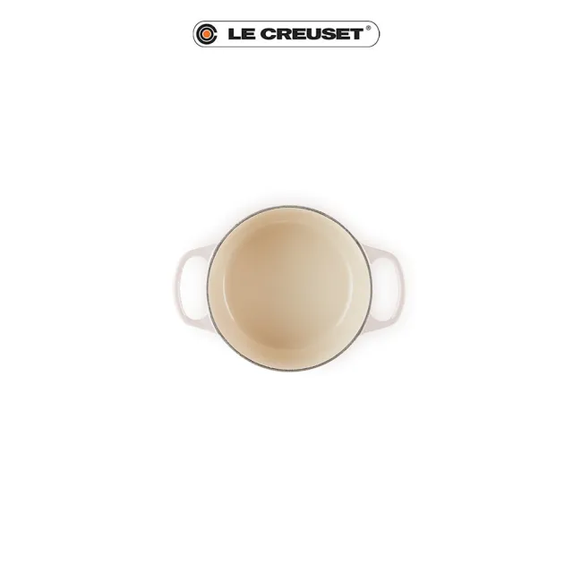 【Le Creuset】典藏琺瑯鑄鐵鍋圓鍋 16cm(貝殼粉-鋼頭)