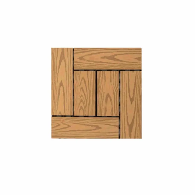 【歐樂生活館】拼接塑木地板 7片/組 卡扣式(園藝造景 景觀布置)