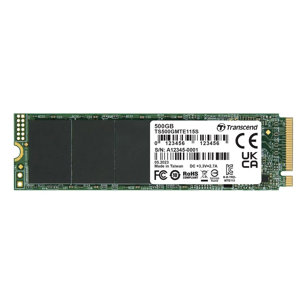 【Transcend 創見】MTE115S 500GB M.2 2280 PCIe Gen3x4 SSD固態硬碟(TS500GMTE115S 新舊包裝隨機出貨)