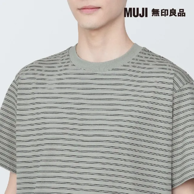 【MUJI 無印良品】男棉混天竺橫紋圓領短袖T恤(共7色)