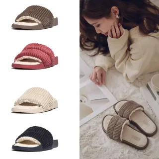 【FitFlop】iQUSHION FLEECE-LINED CORDUROY SLIDES輕量燈芯絨涼鞋-女(共4色)