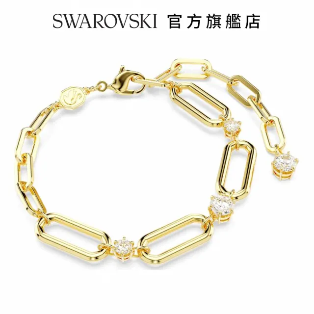 【SWAROVSKI 官方直營】Constella 手鏈白色 鍍金色色調