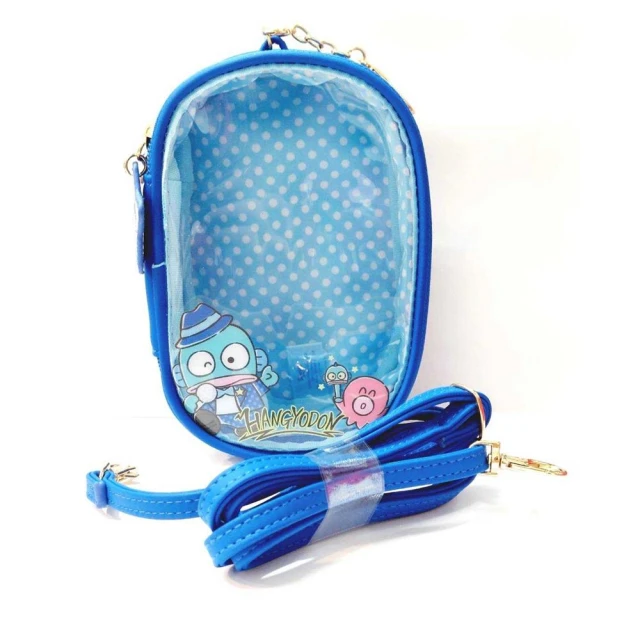 小禮堂 Sanrio 三麗鷗 人魚漢頓 透明玩偶收納斜背包 - 與小夥伴(平輸品)