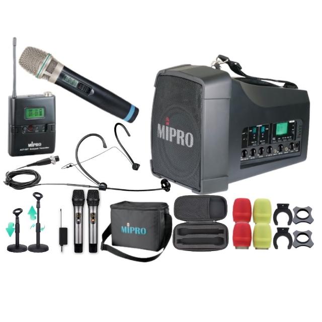 【MIPRO】MA-200D 雙頻UHF無線喊話器擴音機(手持/領夾/頭戴街頭藝人學校教學會議場所/音響設備)