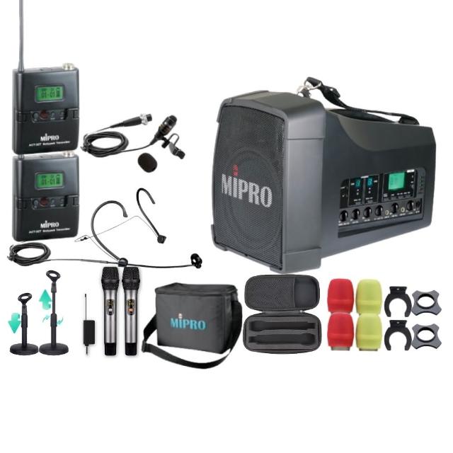 【MIPRO】MA-200D 雙頻UHF無線喊話器擴音機(手持/領夾/頭戴街頭藝人學校教學會議場所/音響設備)