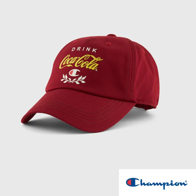 【Champion】官方直營-Coca Cola x CHAMPION硬挺棒球帽(深紅色)