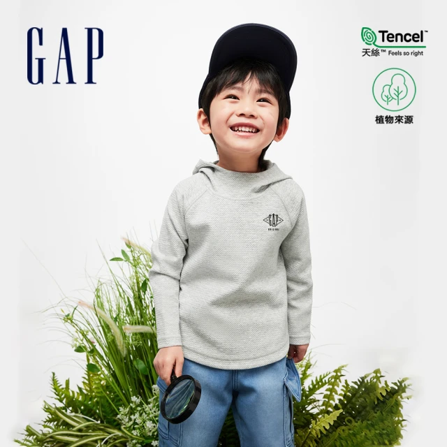 GAPGAP 男幼童裝 Logo帽T-灰色(890279)
