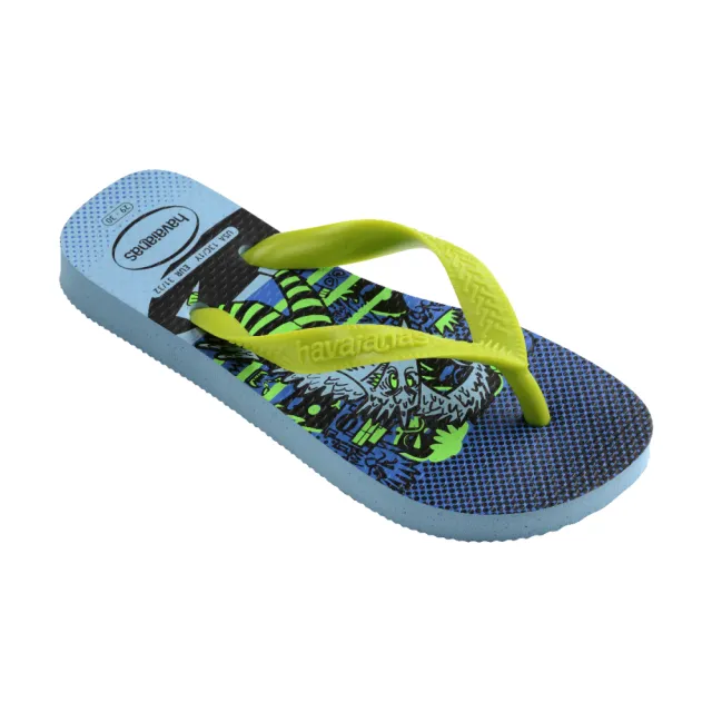 【havaianas 哈瓦仕】拖鞋 童鞋 兒童 夾腳拖 搞怪 怪獸 Kids Top Fun 藍綠 4148974-7442K(哈瓦士)