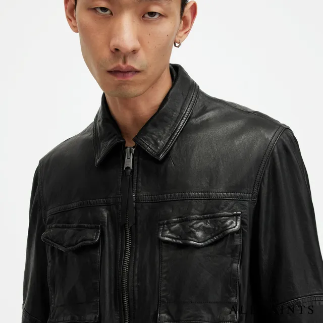 【ALLSAINTS】WHILBY 羊皮襯衫式外套皮衣 ML511Z(常規版型)