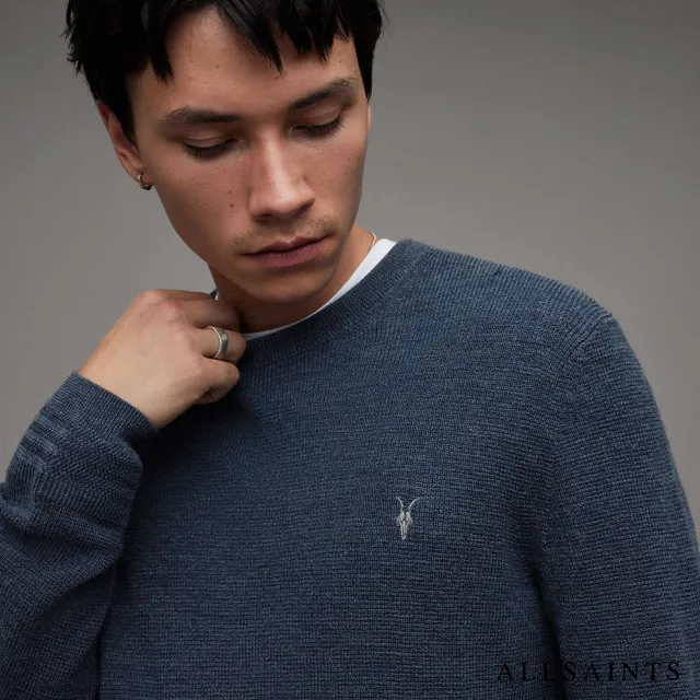 【ALLSAINTS】IVAR 美麗諾羊毛公羊頭骨針織上衣 MK034P(常規版型)