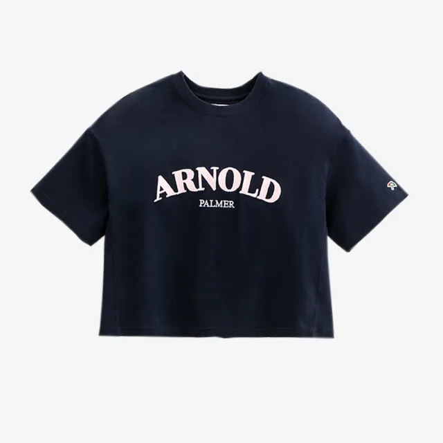 【Arnold Palmer 雨傘】女裝-Logo純棉厚磅短袖上衣(深藍色)