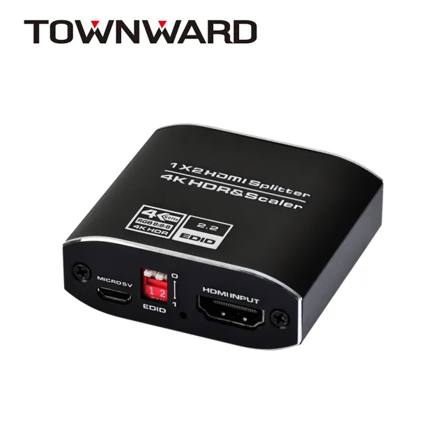 【TOWNWARD 大城科技】HDMI 2.0 一進二出 分配器 4K 60Hz HDR(電視 電腦 1進2出 型號: HSP-2712)