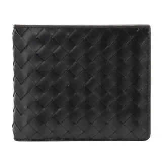 【BOTTEGA VENETA 寶緹嘉】經典編織小羊皮中性短夾(黑色113993-1000)